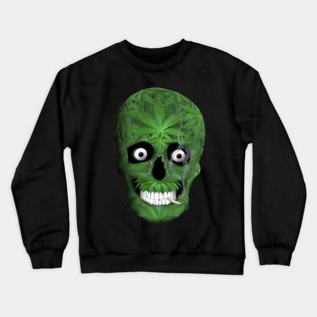 Pot Leaf Skull, Stash and Doob Crewneck Sweatshirt by TinaGraphics